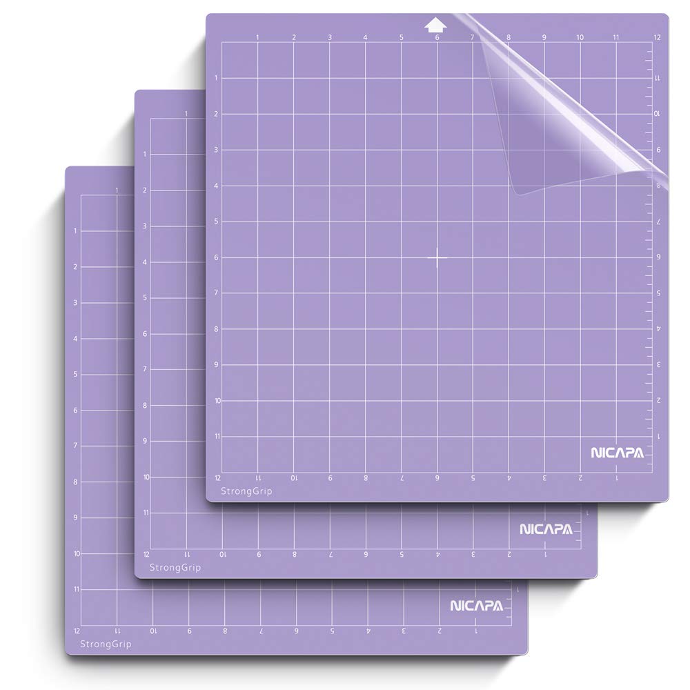 Buy now Nicapa StandardGrip Cutting Mat for Silhouette Cameo 4/3/2/1 (12x12 inch,3 pack) Standard Adhesive Sticky Quilting Cut Pads Replacement Accessories for Silhouette Cameo purple for Cricut 12*12 3pack StrongGrip at indiglob india