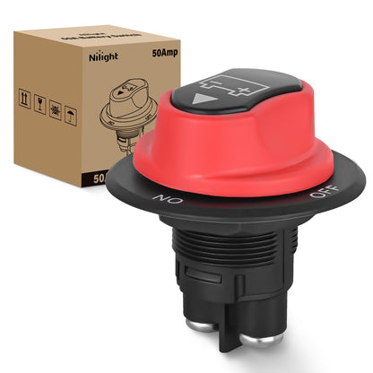 Nilight 1-2-Both-Off Battery Switch, 12V-48V Disconnect Master Cutoff Switches for Marine Boat Car RV ATV UTV Vehicle, Waterproof Heavy Duty Isolator