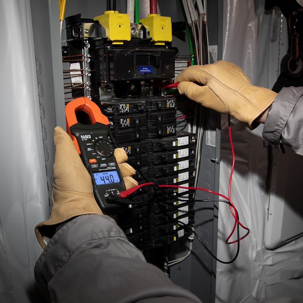 Buy now Klein Tools CL120KIT Clamp Meter Electrical Test Kit, AC Auto Ranging 400 Amp, Backlit Display, Includes GFCI Tester-Line Splitter-Pouch-Leads-3 x AAA at indiglob india