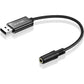 DUKABEL USB Headphone Adapter, External Sound Card with TRRS 4 Pole Jack, Mic-Supported USB to 3.5mm Audio Apdater for PC PS4 PS5 and More [9.8 inch]