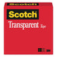 Scotch Brand Transparent Tape, Clear Tape Engineered for Office and Home Use, 3/4 x 2592 Inches, 3 Inch Core, 2 Rolls