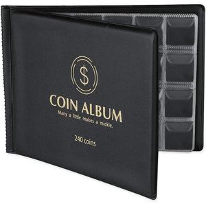 MUDOR Coin Collection Holder Album for Collectors, 240 Pockets Coin Collection Book Office Supplies