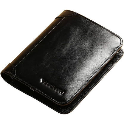 Men's Italian Genuine Cowhide Leather Extra Capacity RFID Bifold Wallet