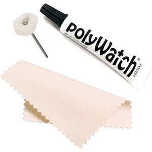 Polywatch Plastic Watch Crystal Scratch Remover String Buff Soft Polisher and Polishing Cloth
