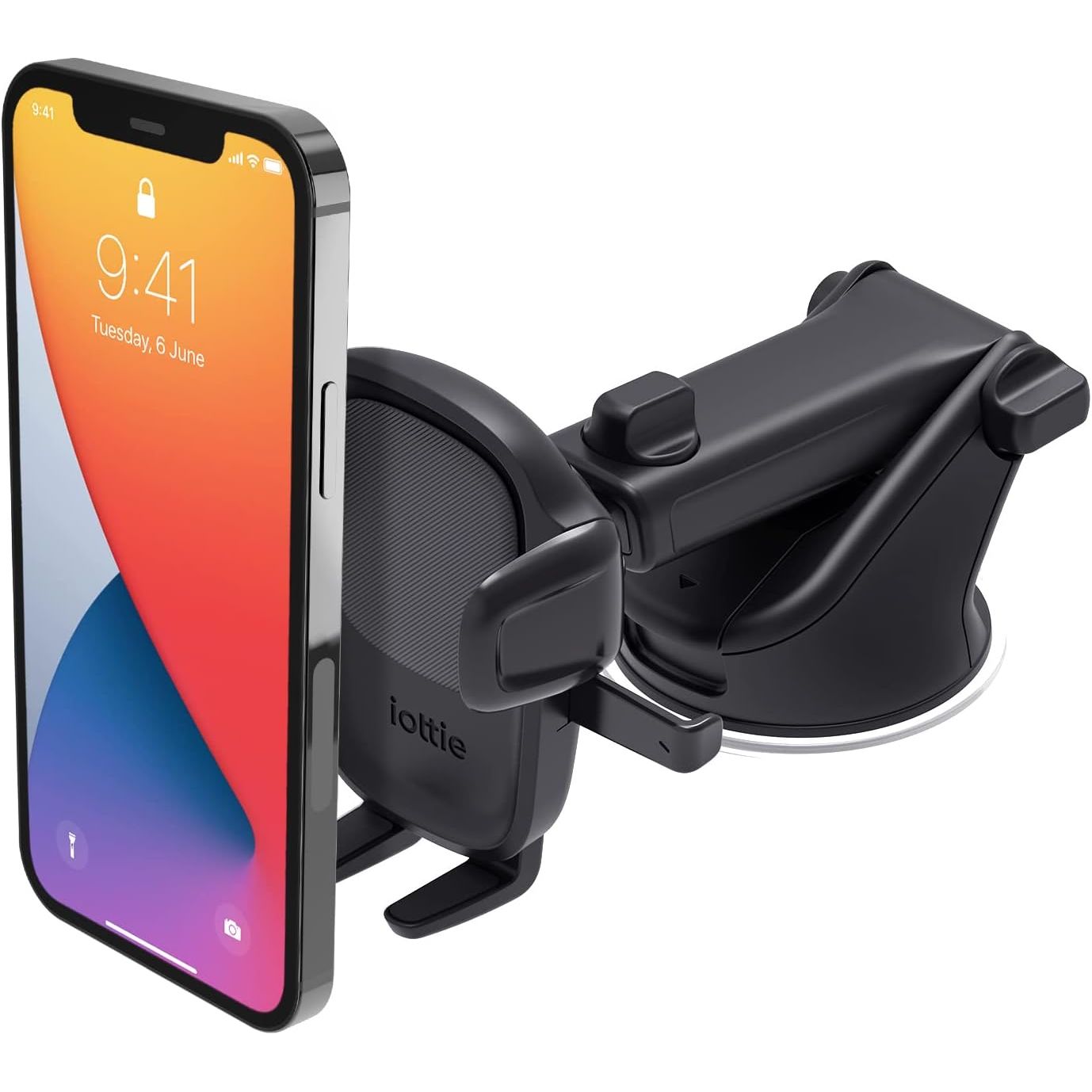 iOttie Easy One Touch Signature Dashboard & Windshield Universal Car Mount Phone Holder Desk Stand with Suction Cup Base and Telescopic Arm for iPhone, Samsung, Google, More Smartphones