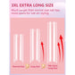 LIONVISON 504PCS No C Curve Clear Nail Tips for Acrylic Nails Professional, 3XL Extra Long Flat Tapered Square Nail Tips, 12 Sizes Half Cover Straight French Fake Nail Tips for Nail Salons Home