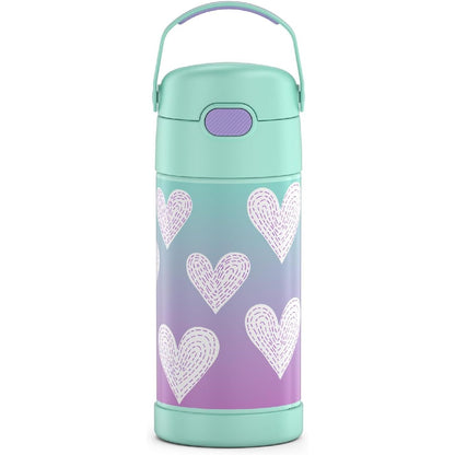 THERMOS FUNTAINER Water Bottle with Straw - 12 Ounce - Kids Stainless Steel Vacuum Insulated Water Bottle with Lid, Space Unicorn