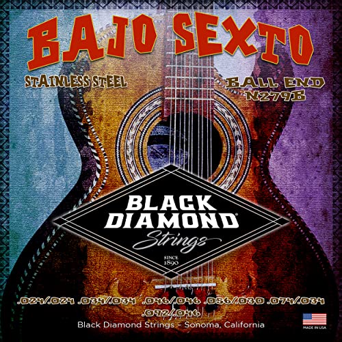 Buy now Black Diamond Strings?? N279B Bajo Sexto Stainless (Ball) 024/.024 | .034/.034 | .046/.046 | .030/.056 | .074/.034 | 092 .046 at indiglob india