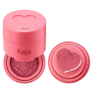 KAJA Blusher - Cheeky Stamp 02 Saucy | Buildable & Blendable Shade with Heart-shaped Applicator, Sunkissed Finish, Travel size, Hygienic, Suitable for Beginners, Portable, Korean Makeup, 0.17 Oz
