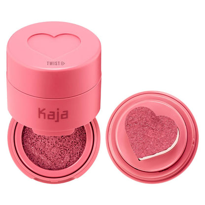KAJA Blusher - Cheeky Stamp 02 Saucy | Buildable & Blendable Shade with Heart-shaped Applicator, Sunkissed Finish, Travel size, Hygienic, Suitable for Beginners, Portable, Korean Makeup, 0.17 Oz