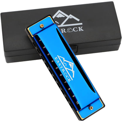EastRock Blues Harmonica 24 Hole C Key with Case, Mouth Organ Harp, Diatonic Harmonica for Beginner, Adult, Kids, Professional, Students, Friends, Gifts