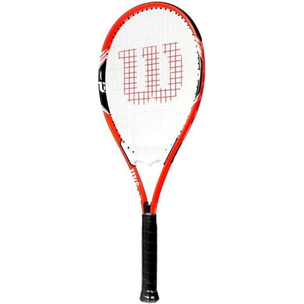 Wilson Federer Adult Recreational Tennis Racket - Grip Size 3 - 4 3/8", Red/White/Black