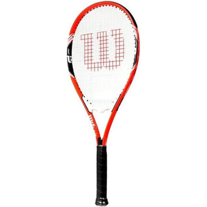 Wilson Federer Adult Recreational Tennis Racket - Grip Size 3 - 4 3/8", Red/White/Black