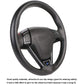 Universal Genuine Leather Steering Wheel Cover Hand Sewing Breathable Design 15 Inch DIY Cowhide Car Steering Wrap Black