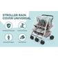 Double Stroller Rain Cover, Waterproof Weather Shield for Side by Side Baby Double Stroller, Twins Stroller Cover for Rain/Wind/Snow/Cold/Dust, Baby Outdoor Accessories