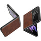 Foluu for Samsung Galaxy Z Flip 3 5G Case, Galaxy Z Flip 3 5G Leather Case, PU Leather + Hard PC Shell Ultra Thin Slim Durable Protective Phone Case Cover for Samsung Galaxy Z Flip 3 5G 2021 (Brown)