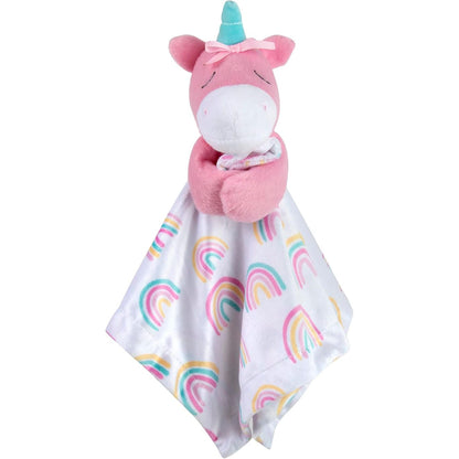 Minky Animal Snuggler Lovey Blanket for Kids, Babies, Boys, Girls, Gender Neutral Security Blanket with Stuffed Animal