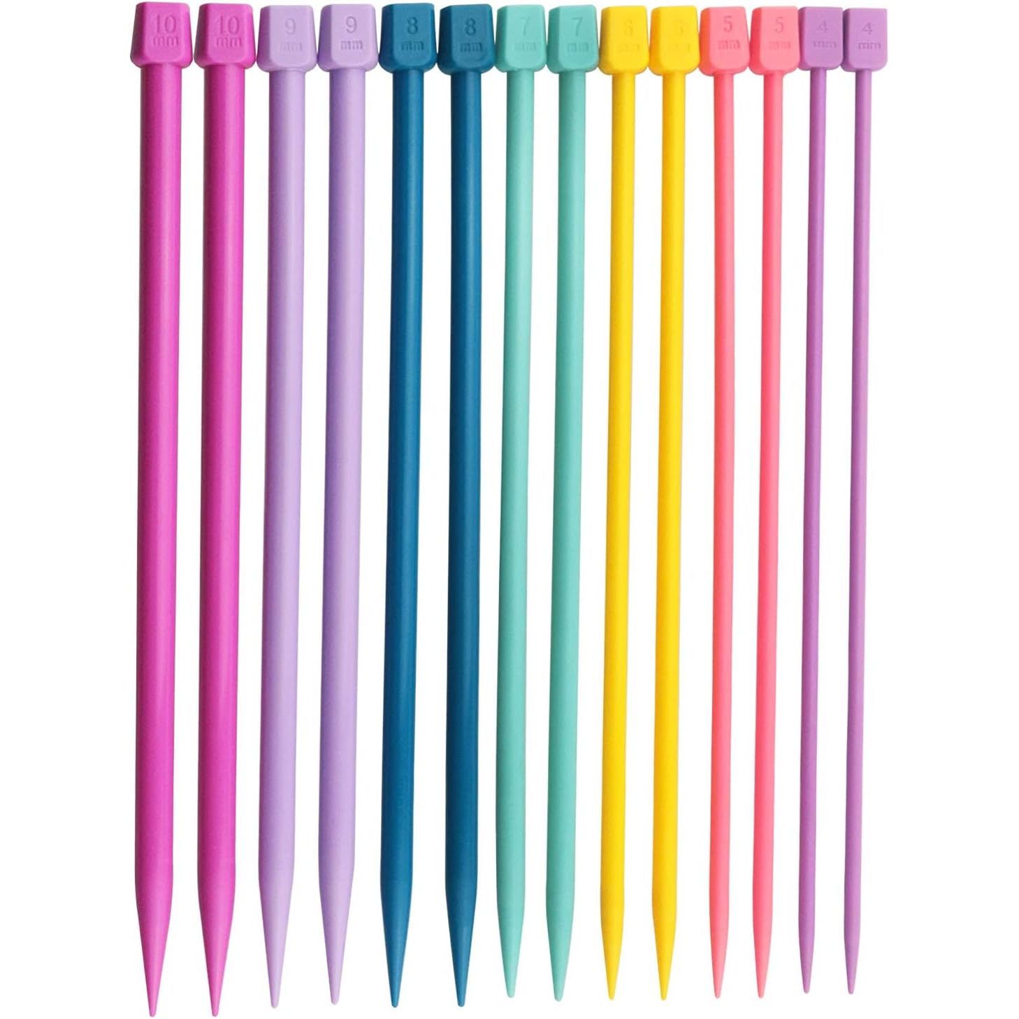 Buy now ITROLLE Knitting Needle 14PCS 4mm 5mm 6mm 7mm 8mm 9mm 10mm Colourful Single Pointed Knitting Straight Pins at indiglob india