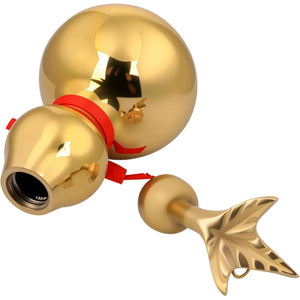 I-MART 4 Inch Brass Feng Shui Gourd Wu Lou Hu Lu Chinese Decor Symbol of Health Longevity and Prosperity, Oriental Good Luck Decorations for Home Office Feng Shui Decor