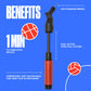 Buy now SPORTBIT Ball Pump for Sports Balls - Push & Pull Inflating System - Hand Pump for All Exercise Balls - Volleyball Pump, Basketball Inflator, Football & Soccer Ball Air Pump - Goes with 5 Needles Set at indiglob india