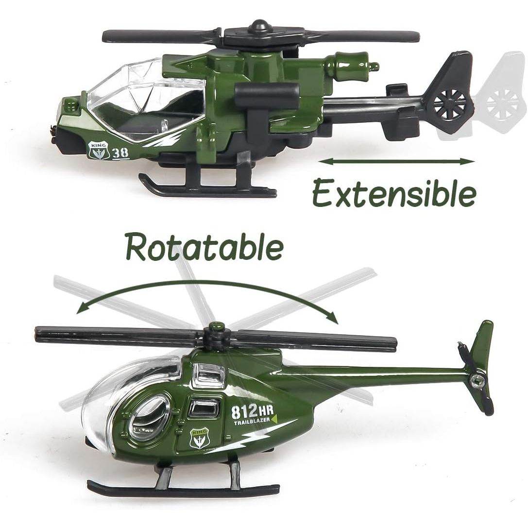 18 Pack Die-cast Military Vehicles Sets,6 Pack Assorted Alloy Metal Models Car Toys and 12 Pack Soldier Army Men, Mini Army Toy Tank,Panzer,Anti-Air Vehicle,Helicopter Playset for Kids Boys - My Store