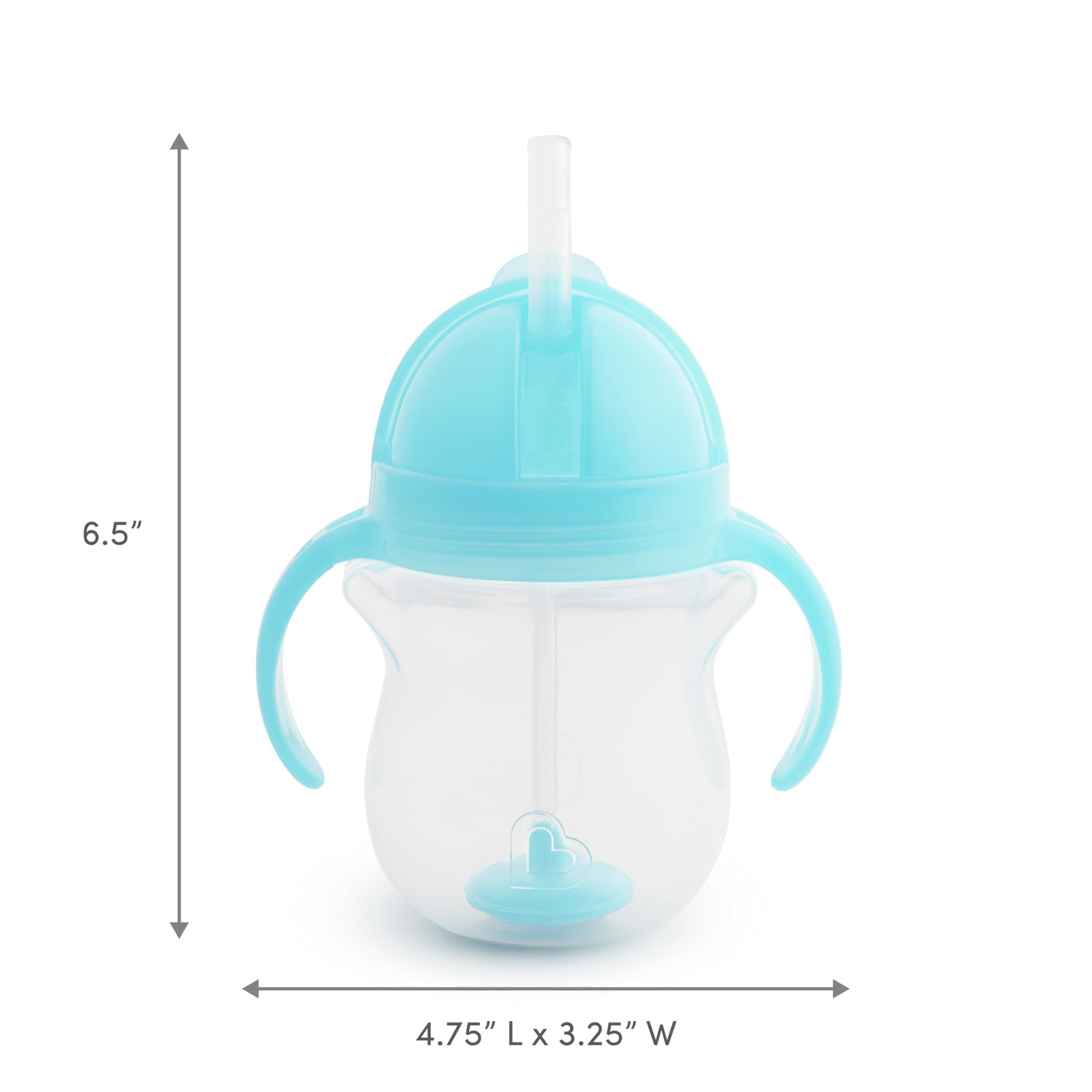 Buy now Munchkin Any Angle Sippy Cup for Toddlers, Spill Proof Weighted Straw Cup with Transition Handles for Babies 6 Months and Up, 7 Ounce, Blue at indiglob india