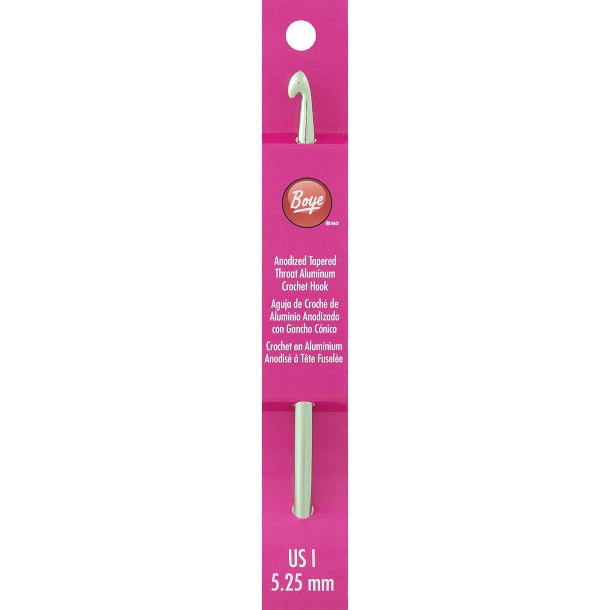 Boye 332621800IM 6" Anodized Aluminum Crochet Hook, Size I9/5.25mm, Green