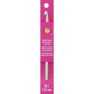 Boye 332621800IM 6" Anodized Aluminum Crochet Hook, Size I9/5.25mm, Green