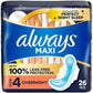Always Ultra Thin Overnight Pads with Wings, Size 4, Overnight, 78 Count (3 Packs of 26)