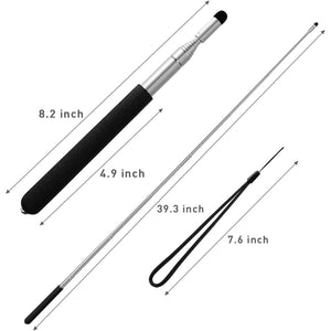 Teachers Pointer Stick, Telescopic Teaching Pointer, Retractable Classroom Whiteboard Pointer Extendable for Teachers, Guides, Coach with A Lanyard & Felt Head, Extends to 39.4''