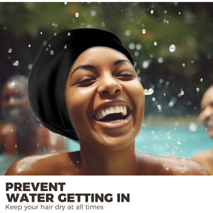 Extra Large Swim Cap - Silicone Cap for Long/Short Hair, Braids & Dreadlocks - Keeps Hair Dry