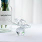 H&D Crystal Flying Butterfly with Crystal Ball Base Figurine Collection Cut Glass Ornament Statue Animal Collectible (Clear)