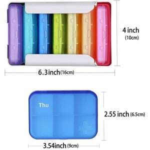 7 Piece Set Pill Organizer 6 Times a Day, Weekly Daily Travel Medicine Organizer Portable 7 Day 42 Compartments Pill Box with Moisture-Proof Pill Case Travel Pill Container for Vitamins,Supplements