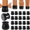 BUMACO 20Pcs Chair Leg Floor Protectors Chair Leg Protectors for Hardwood Floors Silicone Pads Covers to Protect Floors Universal L Clear Fit (1-5/16" to 2") - Black-20 Pcs
