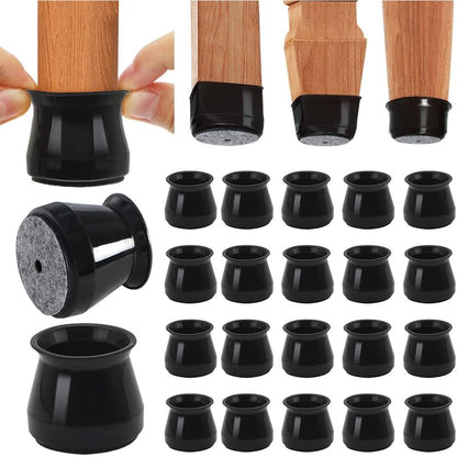BUMACO 20Pcs Chair Leg Floor Protectors Chair Leg Protectors for Hardwood Floors Silicone Pads Covers to Protect Floors Universal L Clear Fit (1-5/16" to 2")