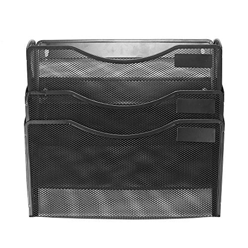 Buy now Mind Reader 3SEPWALG-BLK Wall Mounted 3 Compartment Office Supply, Document, Folder Organizer, Black at indiglob india