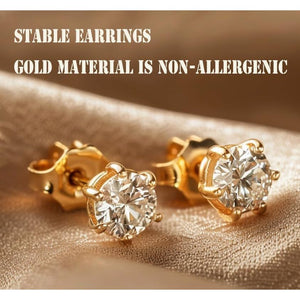 COOLJOY 14K Gold Earring Backs Ear Locking 6 Piece for Stud Ear Rings 3 Pairs