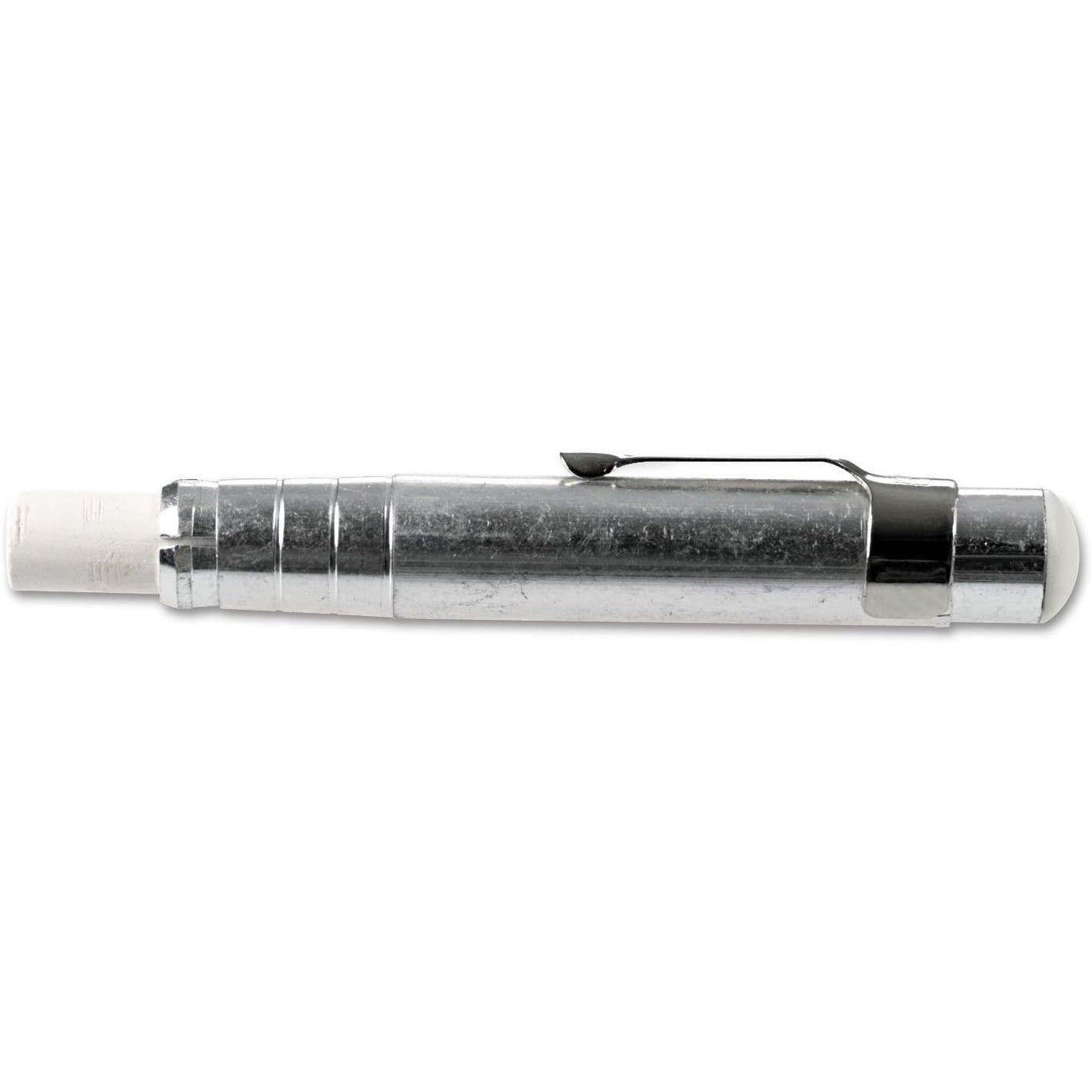 Charles Leonard Pen Style Aluminum Chalk Holder with Chalk, Silver (74541)