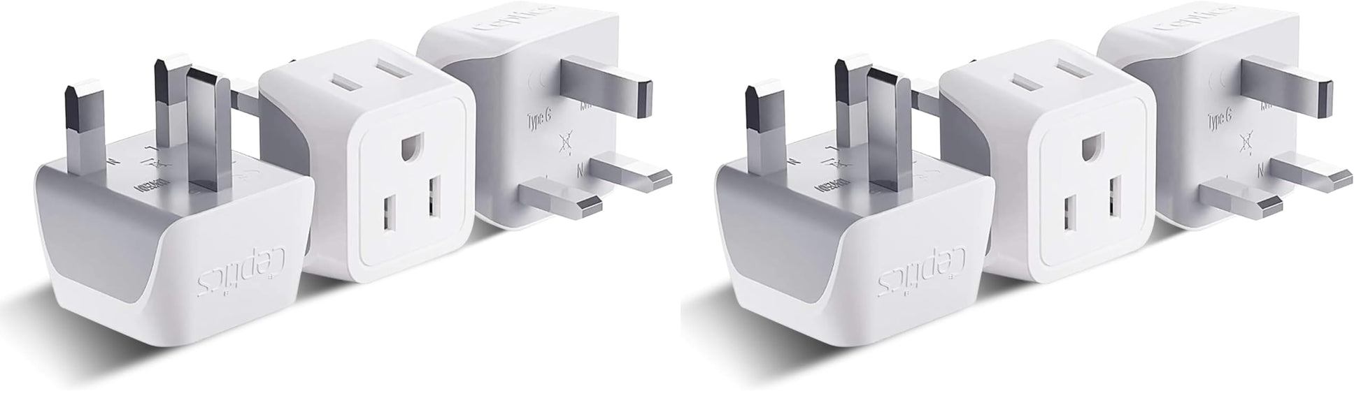 Buy now Ceptics Schuko Germany, France Plug Adapter, Dual Input - Ultra Compact Light Weight - Usa to Russia, South Korea Travel Adaptor Plug - Type E/F (3 Pack) Type G - UK, UAE, Hong Kong 6 Pack at indiglob india
