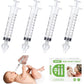 JUSONEY Baby Nose Syringe - Professional Fly Baby Irrigator with Clean and Reusable Silicone Nose Tips (2 Pieces)