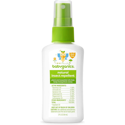 Babyganics Insect Spray, 2oz, 1 pack, Made with Plant and Essential Oils, Packaging May Vary