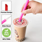 ALINK 12 PCS Reusable Boba Straws, 10.5 Long x 0.51 Wide Colored Plastic Smoothie Straws for Bubble Tea, Tapioca Pearls with 2 Cleaning Brush - Pointed Design