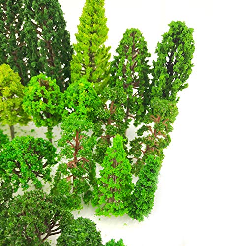 Buy now Tazimi 60 Pieces Model Trees 1.36-6 inch Mixed Model Tree Train Scenery Architecture Trees Fake Trees for DIY Crafts, Building Model, Scenery Landscape Natural Green at indiglob india