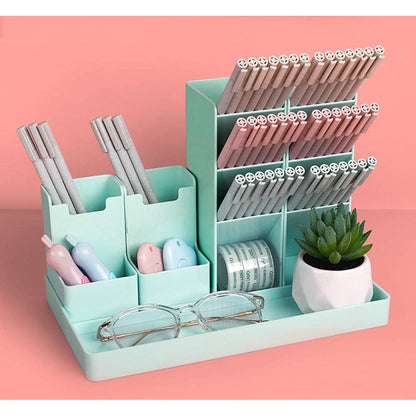 Pen Pencil Holder for Desk, Cute Stationery Home Office School Craft Art Supply Accessory Crayon Caddy Box Organizer Storage for Girl Kids (White)