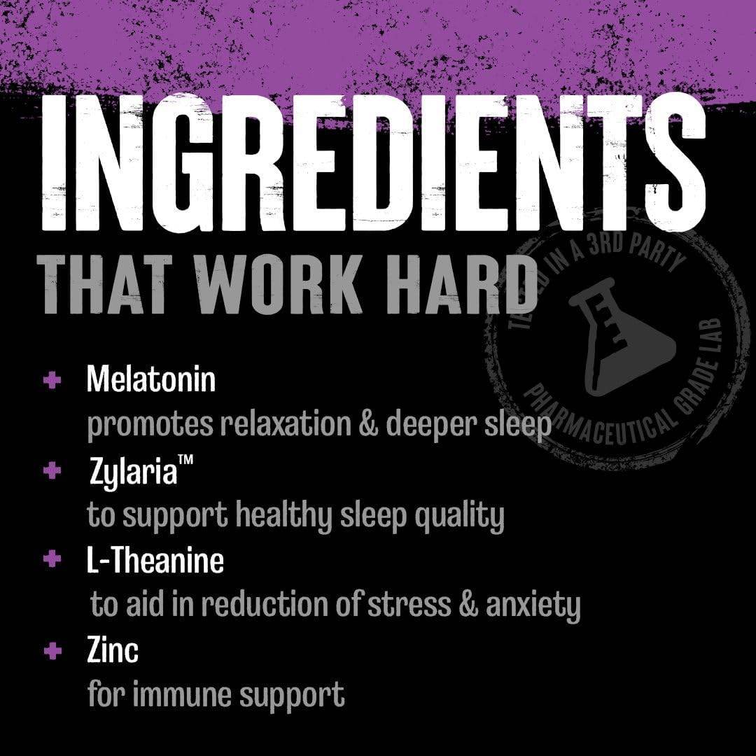 Animal PM - Sleep Aid for Adults Non-Habit Forming Relaxation Enhancer and Mood Support with Melatonin, L-Theanine, Zylaria, Zinc, Magnesium, Vitamin B6, GABA + AKG Anabolic Stack Supply, 30 Count - My Store