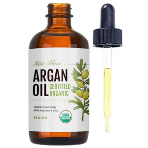 Kate Blanc Cosmetics Argan Oil for Hair, Face & Skin from Morocco (4oz, USDA Certified Organic, Cold Pressed & 100% Pure)