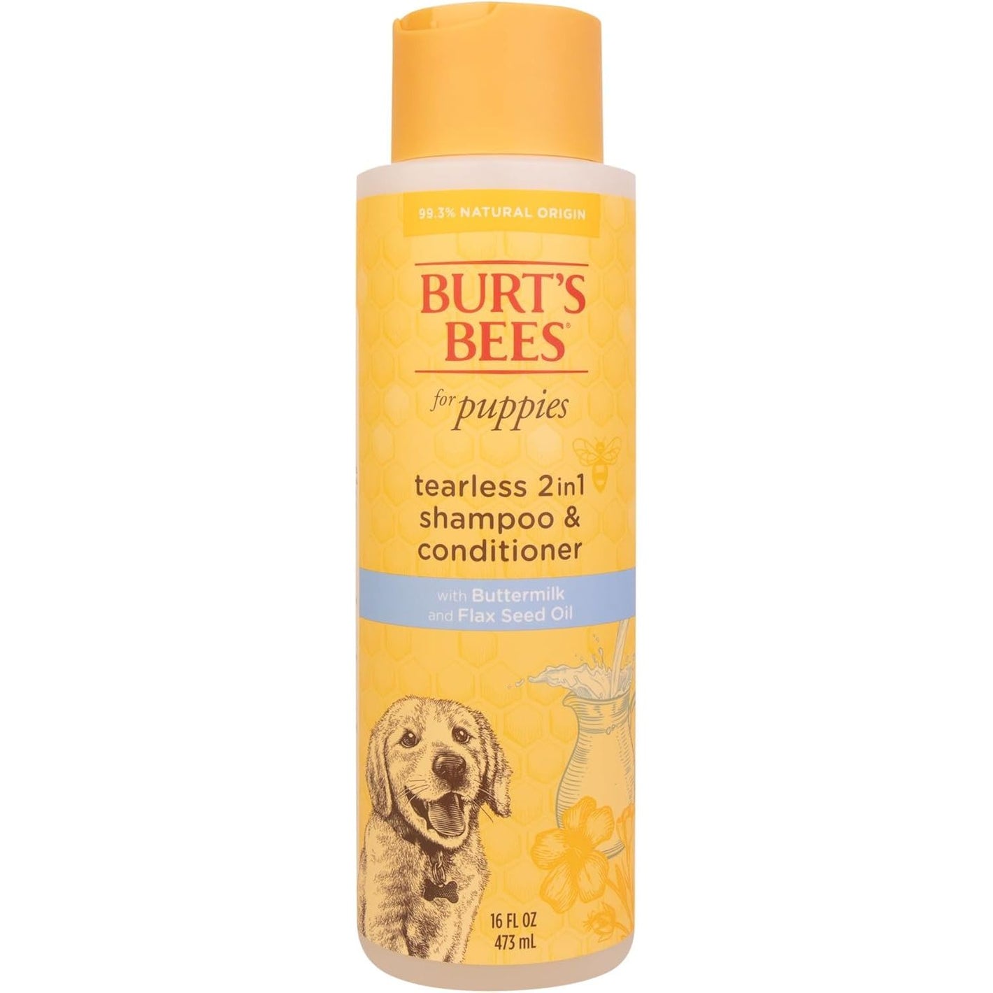 Burt's Bees for Pets Tear Free Puppy Shampoo and Conditioner - Tearless Dog Wash for Puppies, Pet Grooming Supplies, Gentle Dog Shampoo and Conditioner, Puppy Essentials for Easy Groom, 16 Fl Oz