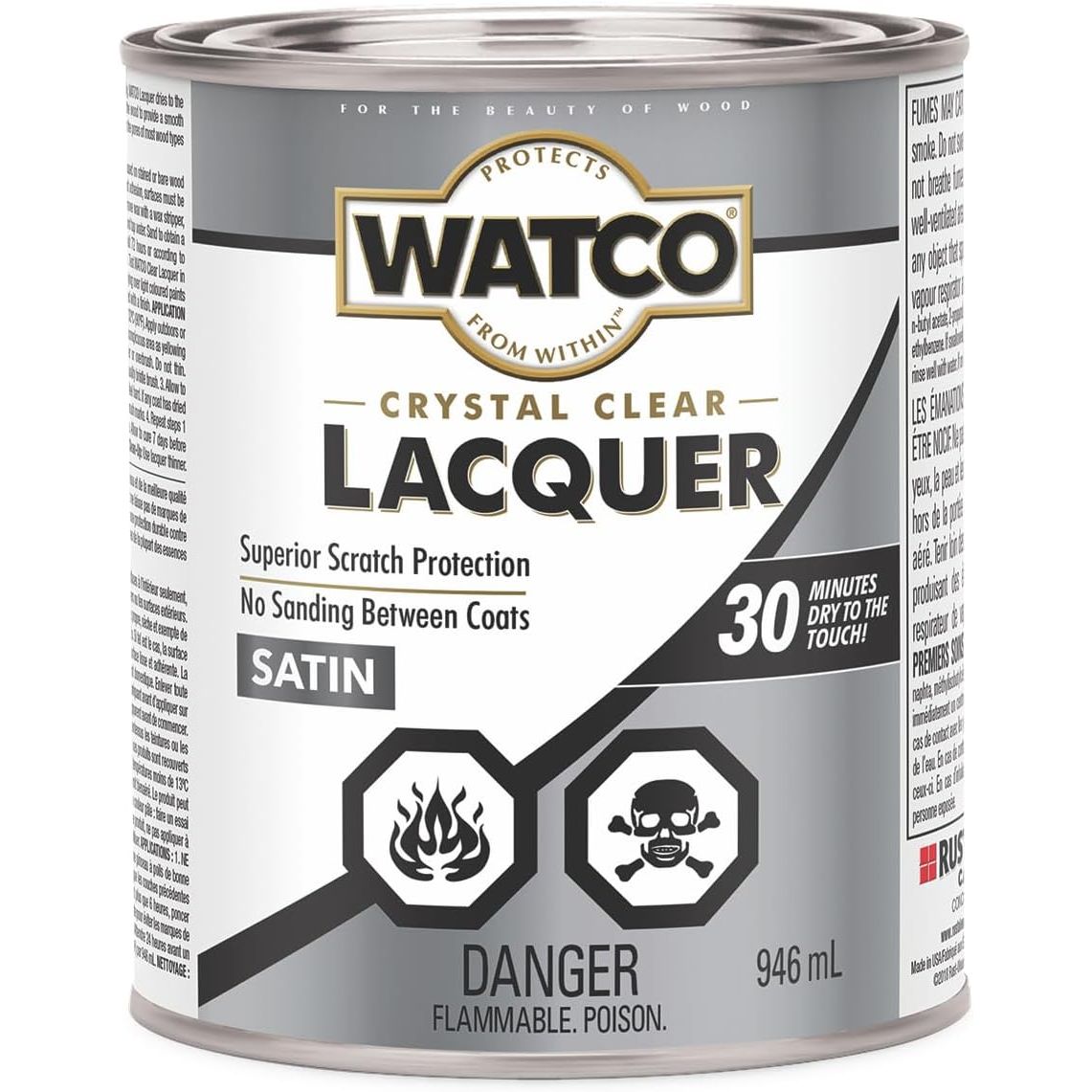 Buy now Watco 63141 Lacquer Clear Wood Finish, Quart, Semi-Gloss Clear Quart (Pack of 1) Satin Clear Brush at indiglob india