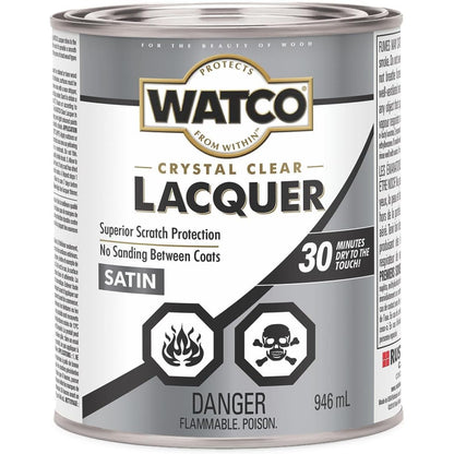 Buy now Watco 63141 Lacquer Clear Wood Finish, Quart, Semi-Gloss Clear Quart (Pack of 1) Satin Clear Brush at indiglob india