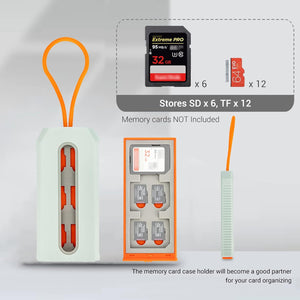 Portable 18 Slots Memory Card Case for 12 Micro SD Card and 6 SD Cards,Pop-up and Transparent Window Design, Micro SD/Micro SDHC/Micro SDXC TF Card Holder Organizer, SD/SDXC/SDHC Card Case Storage